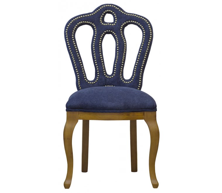 Стул PJC397 велюровый каштан / темно-синий