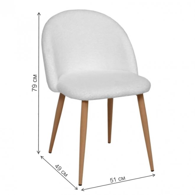 Деревянный стул Wendy искусственный мех белый