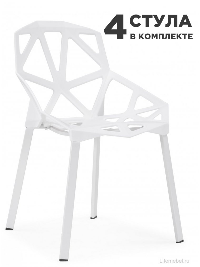 Комплект из "Пластиковый стул One PC-015 белый" 4 шт