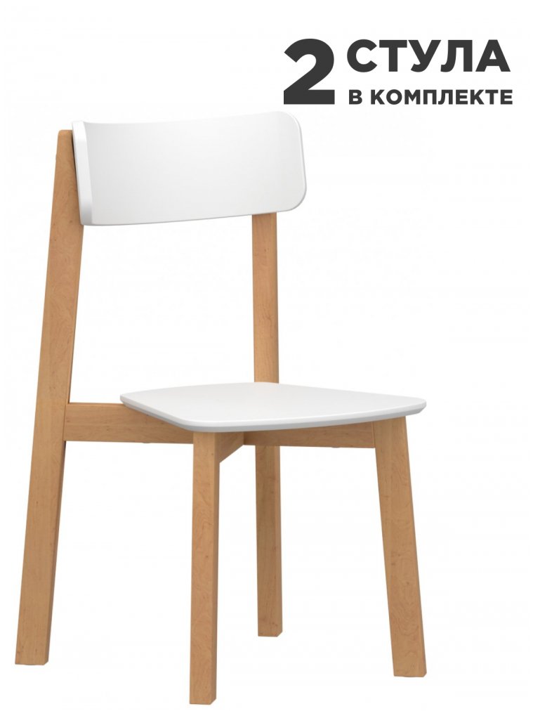 Комплект стульев Скайленд Lykke CE-2 белый / бук 2 шт.