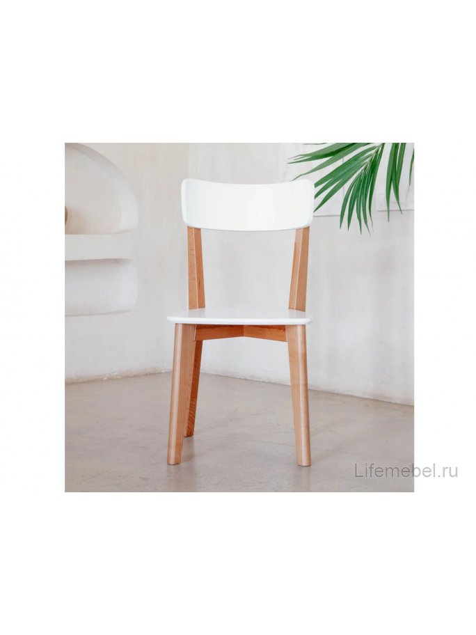 Комплект стульев Скайленд Lykke CR-2 белый / бук 2 шт.