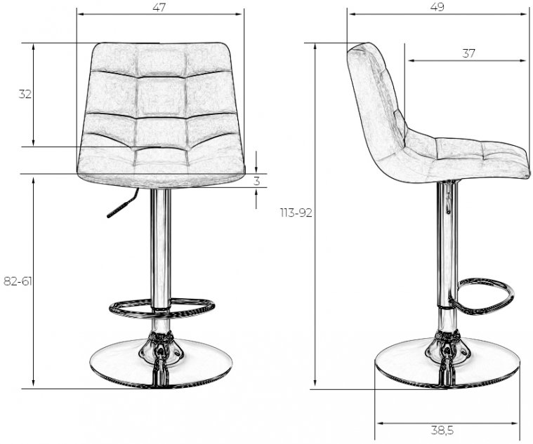 Комплект стульев Tailor White 2 шт серый