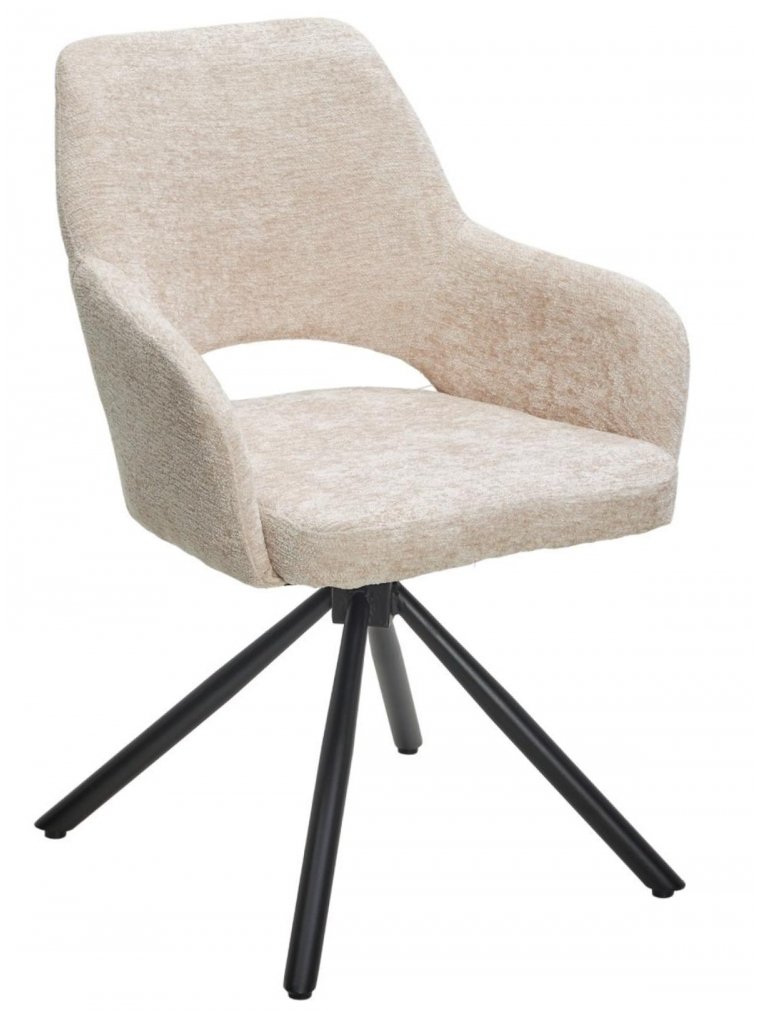 Кресло Nuri 180 поворотное 3018-10 бежевый шенилл / черный