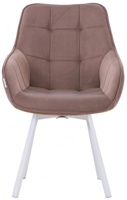 Кресло поворотное Арнем велюр какао / белый каркас