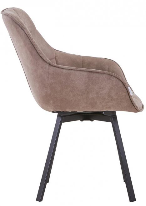 Кресло поворотное Арнем замша темный латте / черный каркас