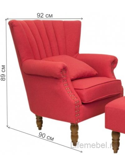 Кресло с пуфом Lab 5KS24036-R red