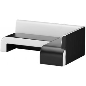 Кухонный диван Кармен угловой экокожа черно-белый правый