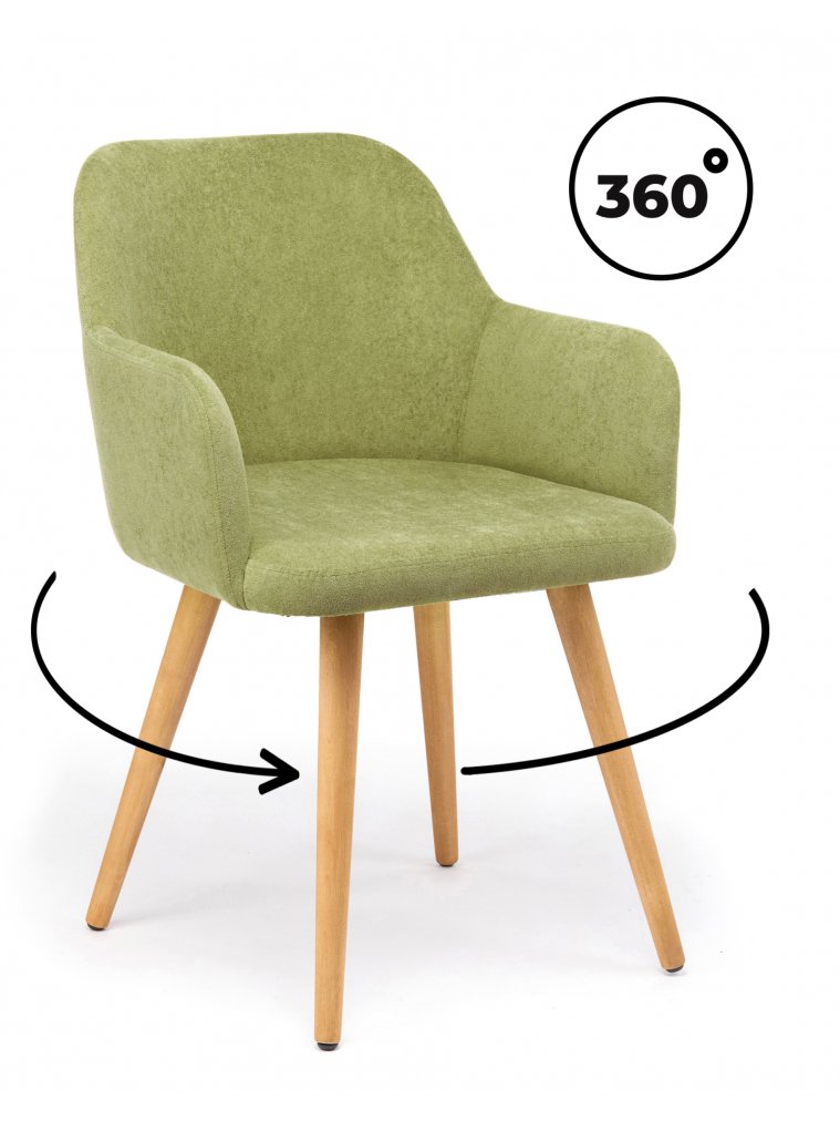 Деревянный стул Инфини 360 зеленый (ocean 013) / светлое дерево