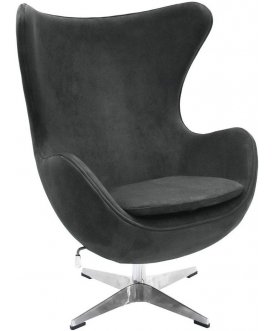 Кресло Egg chair графитовая искусственная замша