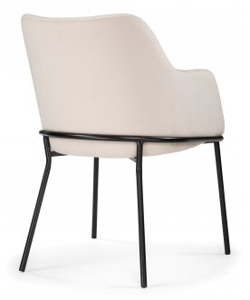 Стул-кресло Охаши кремовый / черный глянец