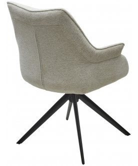 Стул-кресло Ove вращающийся ткань raven22 бежево-белый / черный