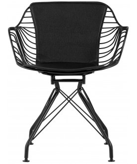 Дизайнерский стул Юджин черное / с черной подушкой