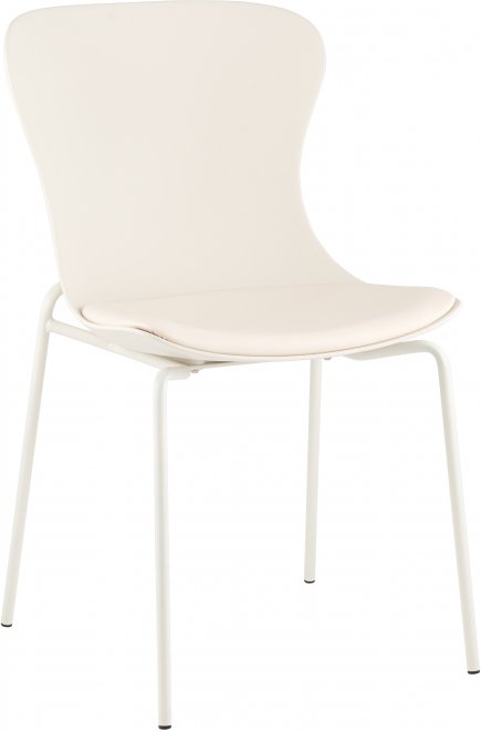 Стул на металлокаркасе Shaya с подушкой молочный