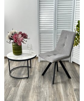 Дизайнерский стул Bronx велюр серый B22 / черный