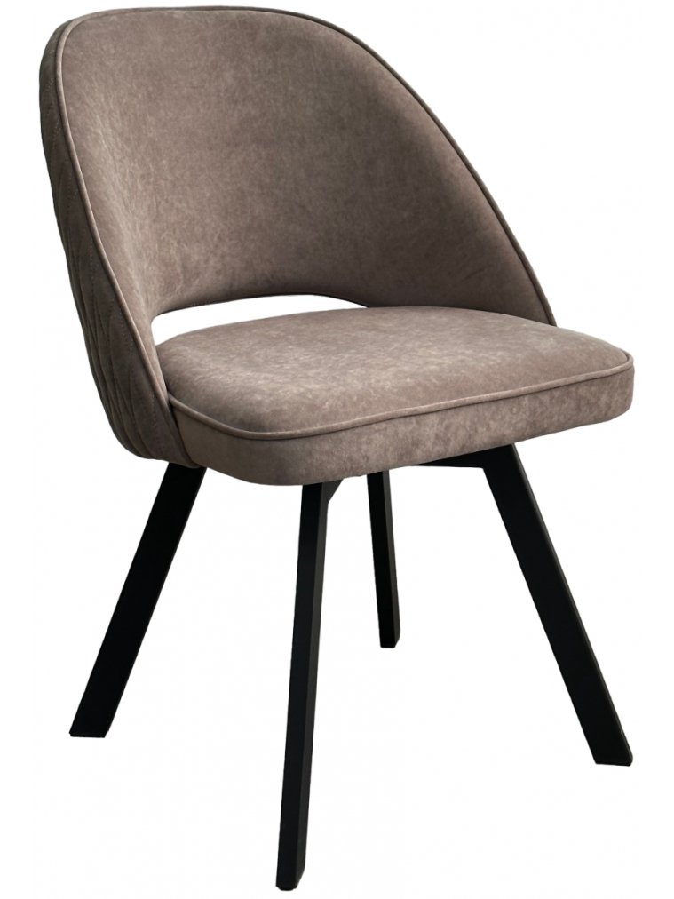 Стул на металлокаркасе Duna велюр капучино B5 / черный