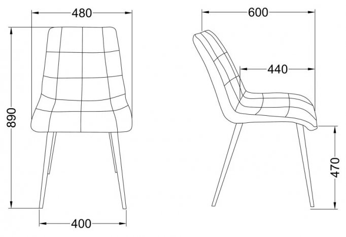 Стул на металлокаркасе Fred велюр серый