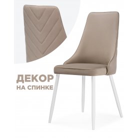 Стул на металлокаркасе Лорд ножки белые серый велюр (velutto 49)