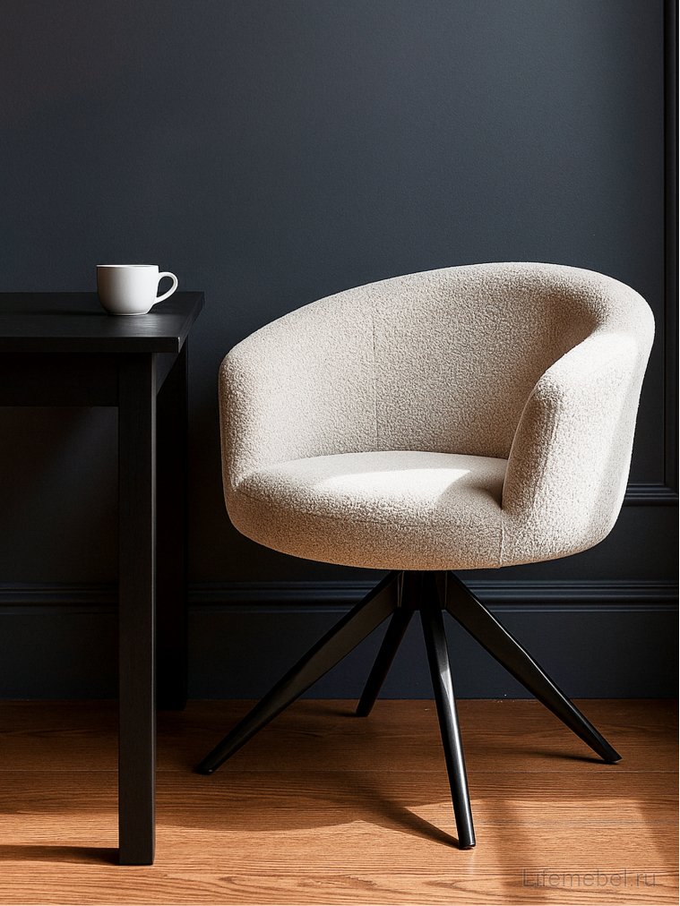 Стул на металлокаркасе Solomon 1 вращающийся светло-бежевый / черный