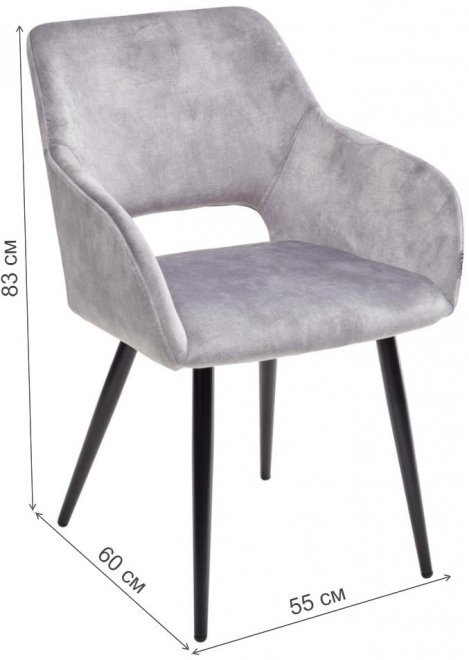 Стул на металлокаркасе Ally VBP-203 cеребристый серый / черный