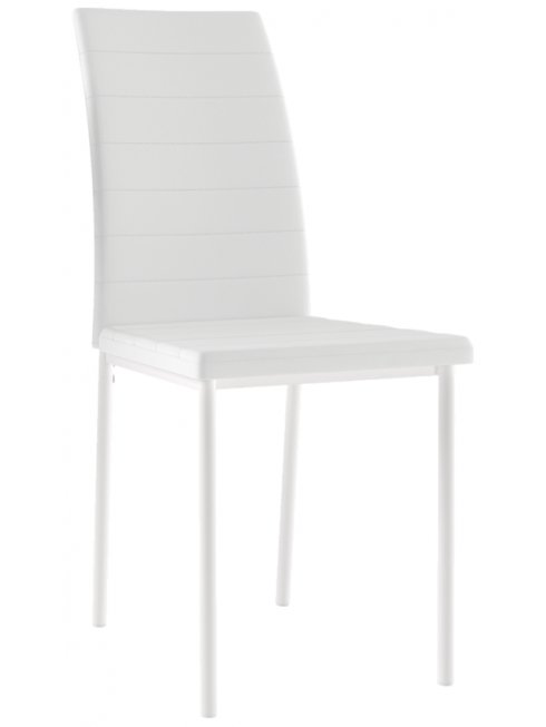 Стул на металлокаркасе Бишо металл белый / экокожа белая