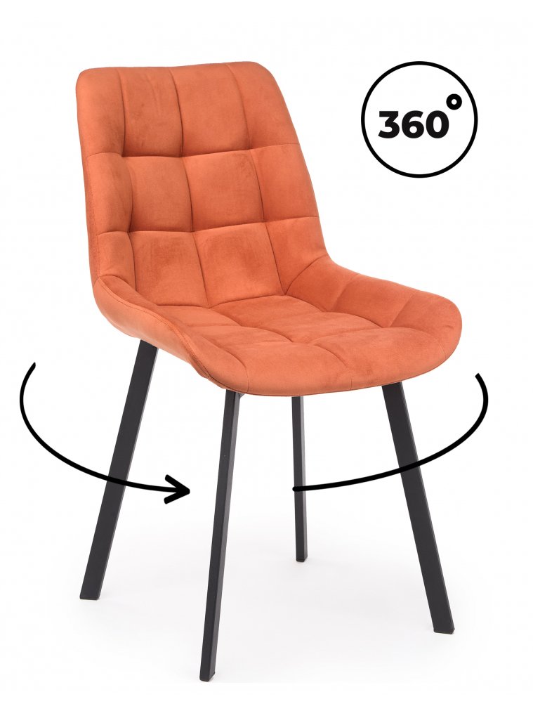 Стул на металлокаркасе Челси 360 П терракотовый (zd 432) / черный