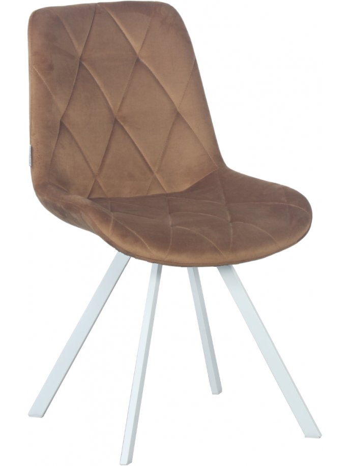 Стул на металлокаркасе DC68 поворотный кэмел G62-06 / белый