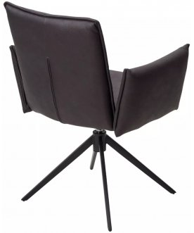 Дизайнерский стул Dean 360 поворотный темно-серая экокожа / черный