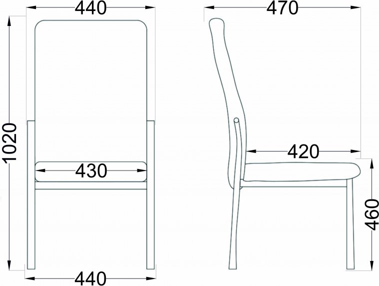 Стул на металлокаркасе Denver кремовый