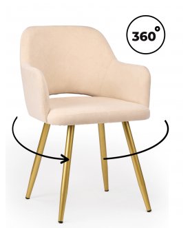 Стул-кресло Эолин 360 латте (simple 008) / черный