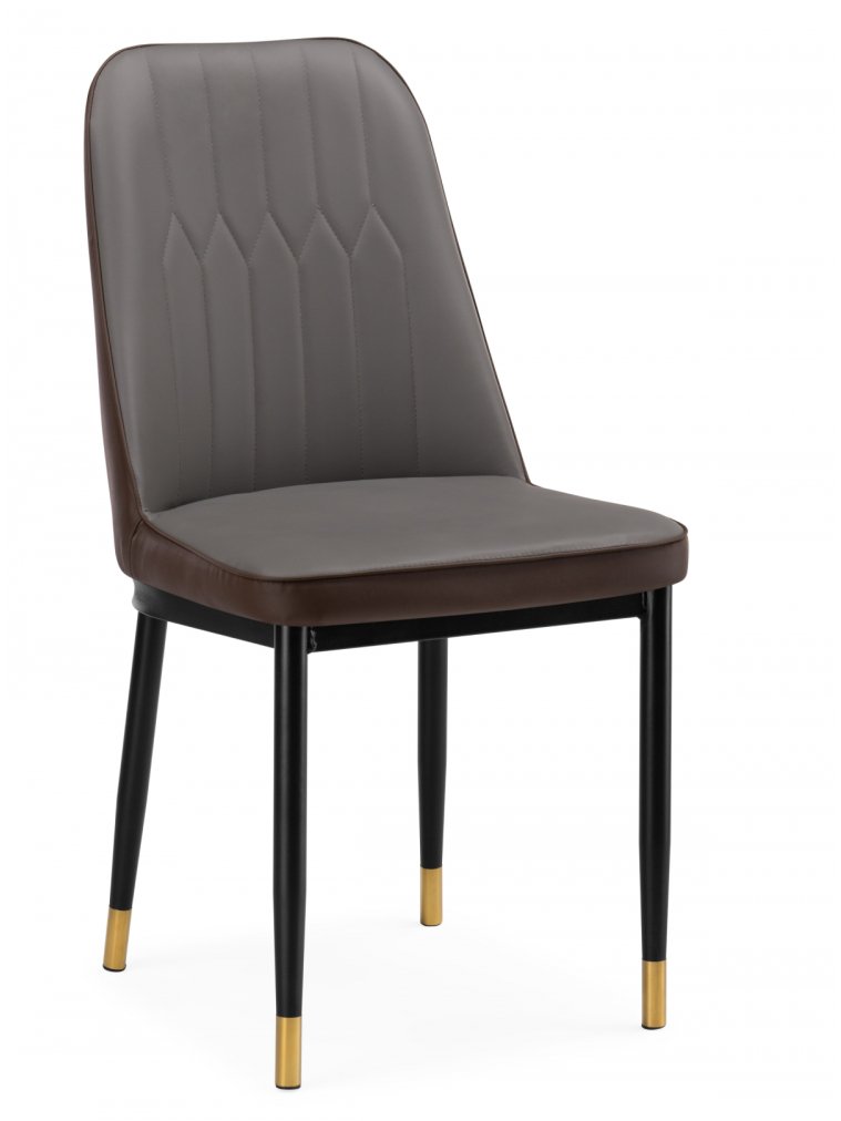 Стул на металлокаркасе Flor gray / brown / black