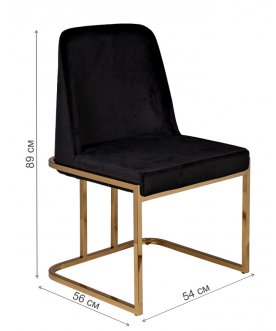 Дизайнерский стул GY-83650 велюр черный / золото