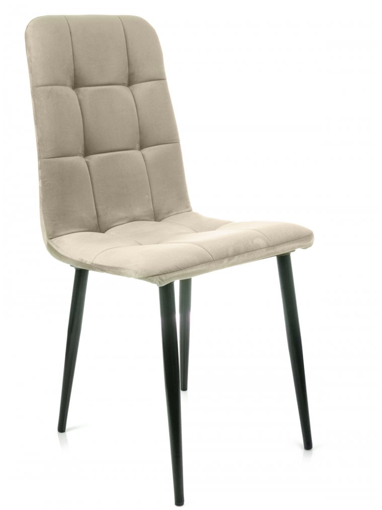 Стул на металлокаркасе Леон классика / бежевый / чёрные ножки