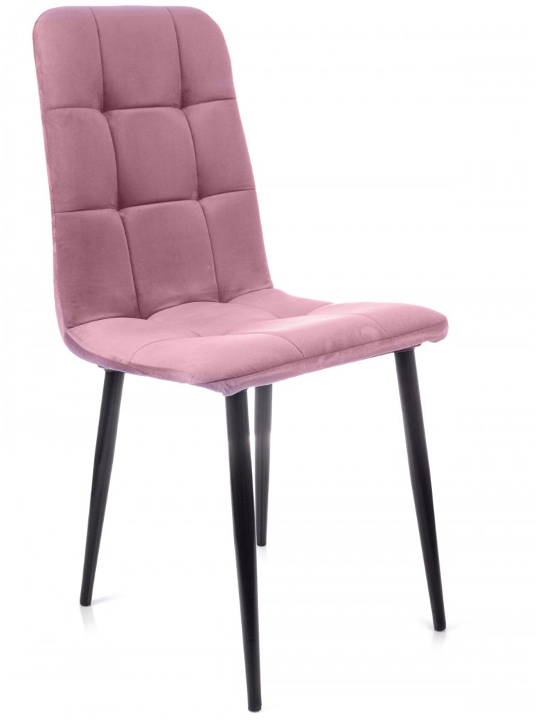 Стул на металлокаркасе Леон классика / пудровый / чёрные ножки