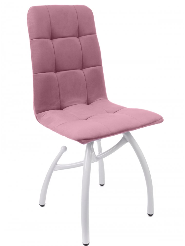 Стул на металлокаркасе Леон шарики / пудровый / белые ножки