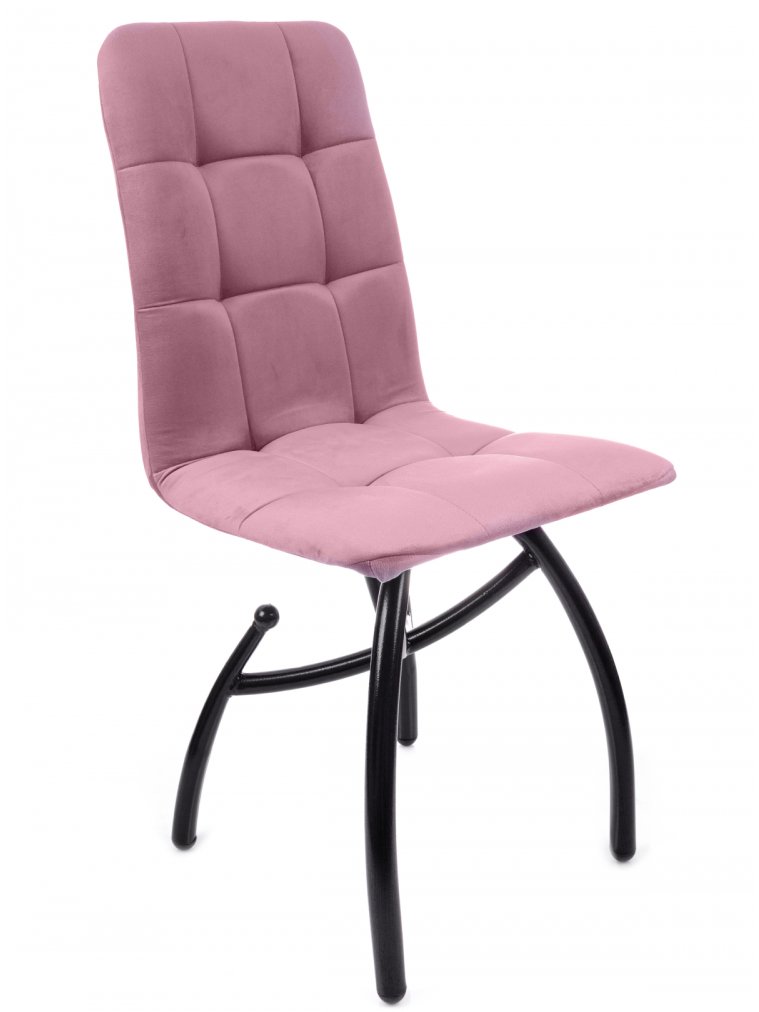 Стул на металлокаркасе Леон шарики / пудровый / чёрные ножки