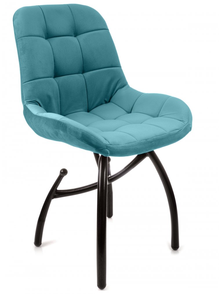 Стул на металлокаркасе Лира шарики / аквамарин / чёрные ножки