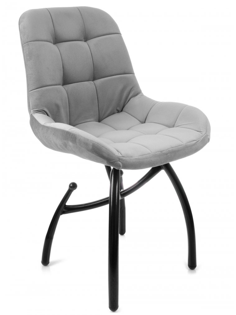 Стул на металлокаркасе Лира шарики / серый / чёрные ножки