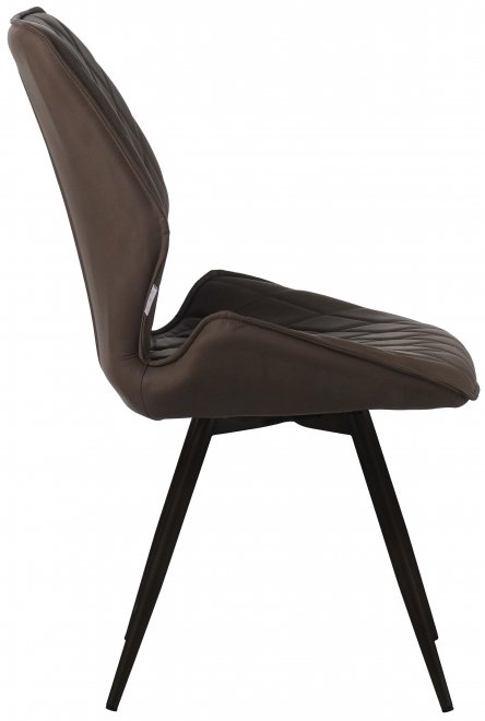 Стул на металлокаркасе Ostin DC231 поворотный темно-бежевая экокожа / черный круглый каркас