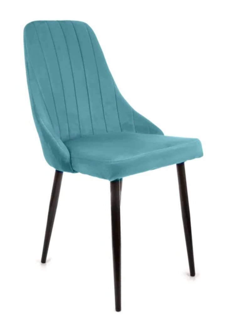 Стул на металлокаркасе Милан аквамарин / чёрные ножки