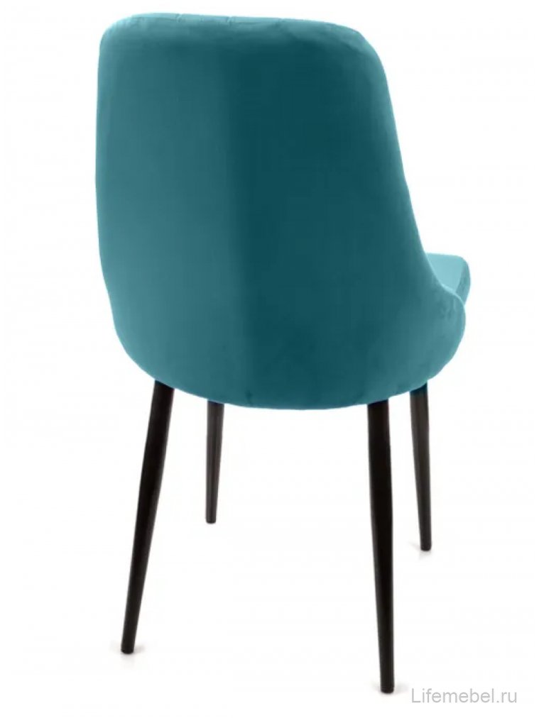 Стул на металлокаркасе Милан аквамарин / чёрные ножки