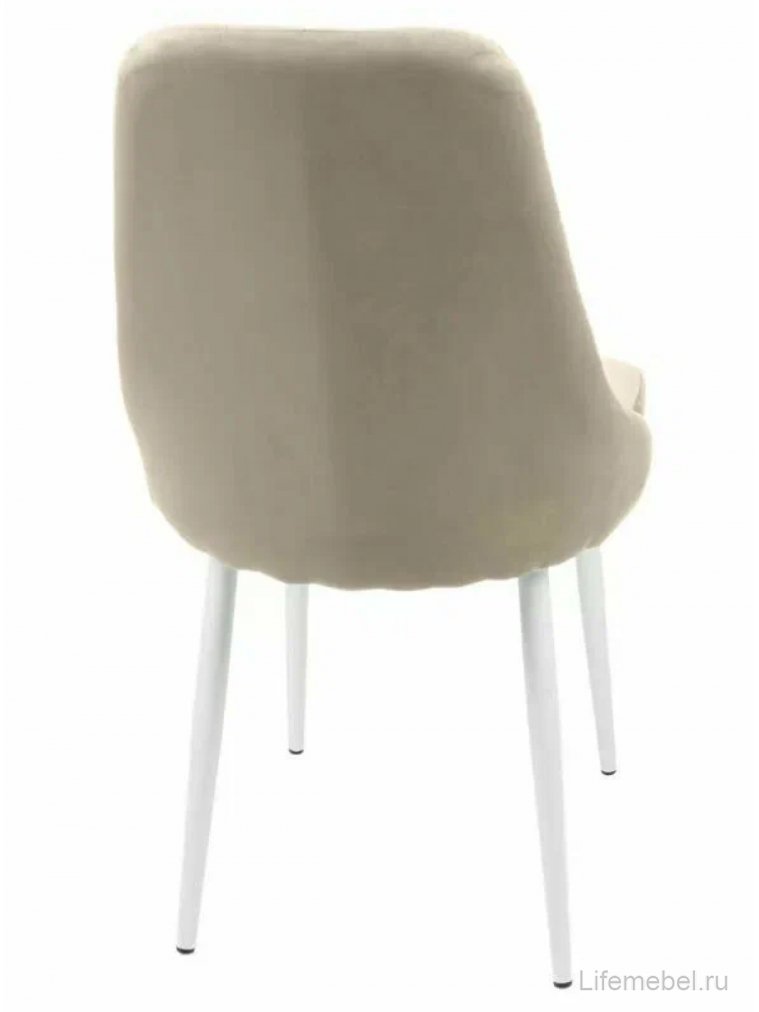 Стул на металлокаркасе Милан бежевый / белые ножки