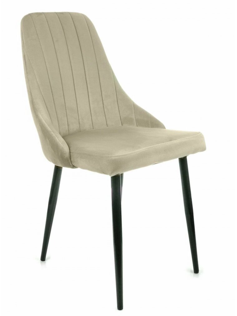 Стул на металлокаркасе Милан бежевый / чёрные ножки