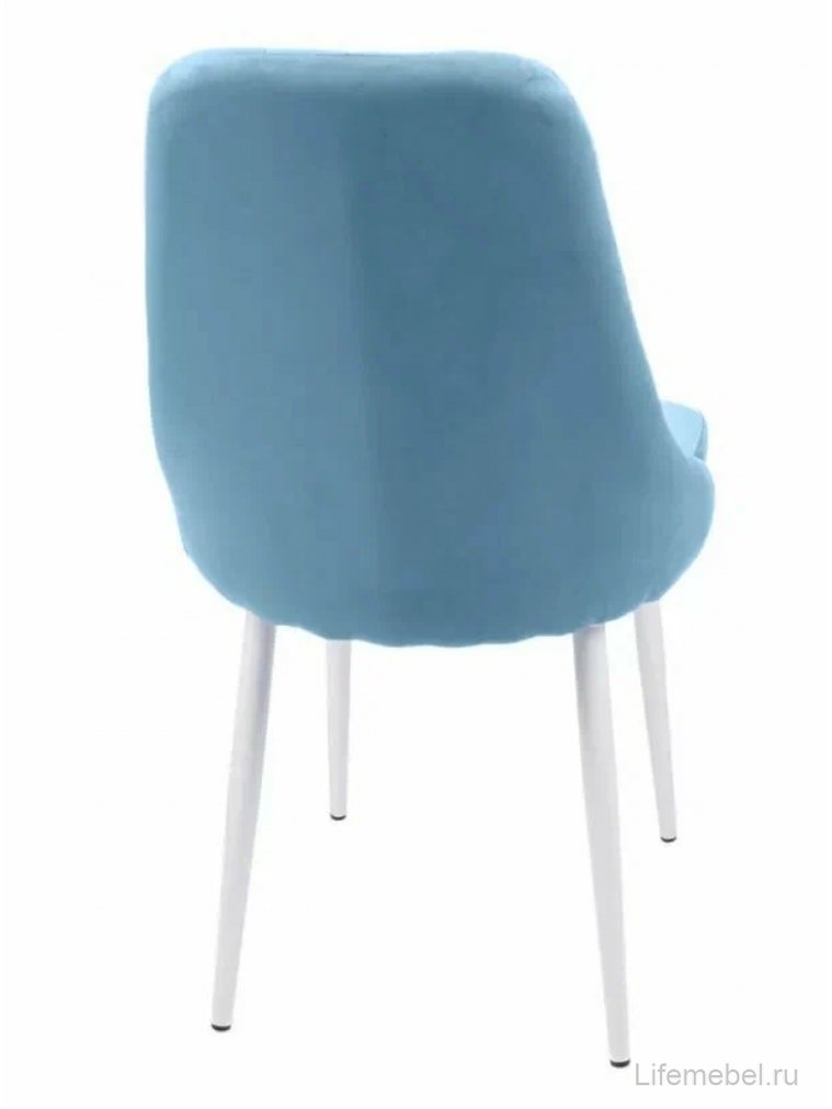 Стул на металлокаркасе Милан небесно-серый / белые ножки