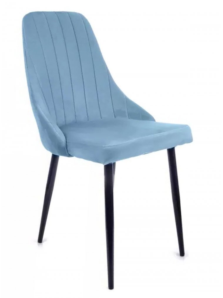 Стул на металлокаркасе Милан небесно-серый / чёрные ножки
