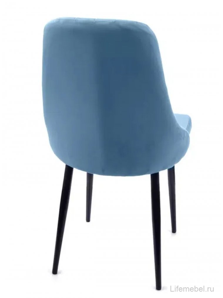 Стул на металлокаркасе Милан небесно-серый / чёрные ножки