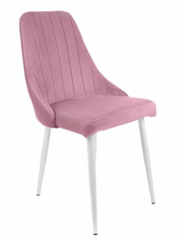 Стул на металлокаркасе Милан пудровый / белые ножки