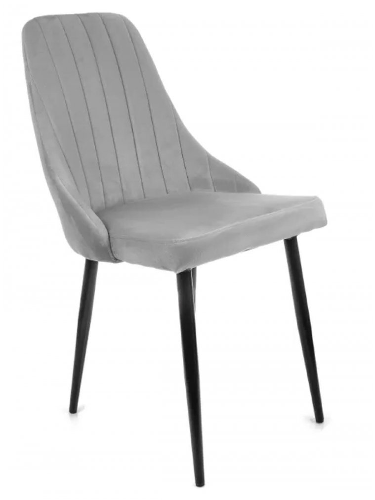 Стул на металлокаркасе Милан серый / чёрные ножки