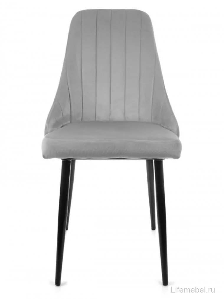Стул на металлокаркасе Милан серый / чёрные ножки