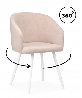 Стул-кресло Монер 360 латте (glory 10) / белый