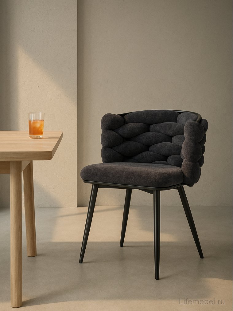 Стул на металлокаркасе Rendi gray-blue / black